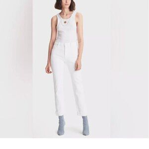 MOTHER SUPERIOR The Scrapper Cuff Ankle Fray in Totally Innocent White Size 26